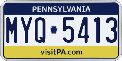 PA license plate MYQ5413