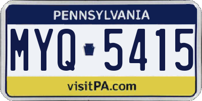 PA license plate MYQ5415