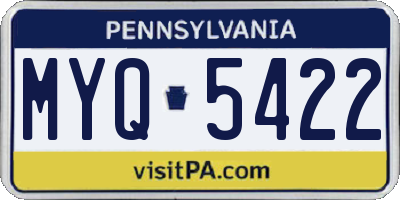 PA license plate MYQ5422