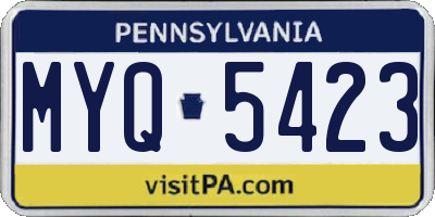 PA license plate MYQ5423