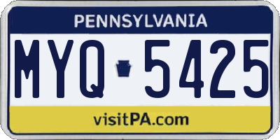 PA license plate MYQ5425