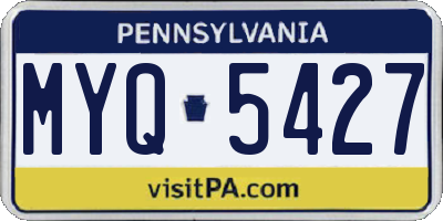 PA license plate MYQ5427
