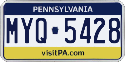 PA license plate MYQ5428
