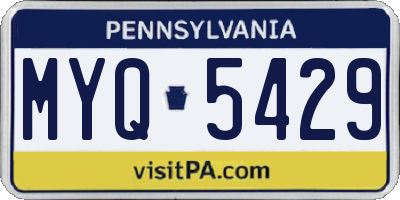PA license plate MYQ5429