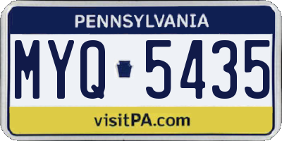 PA license plate MYQ5435