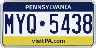 PA license plate MYQ5438