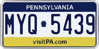 PA license plate MYQ5439