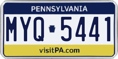 PA license plate MYQ5441