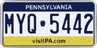 PA license plate MYQ5442