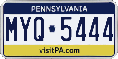 PA license plate MYQ5444