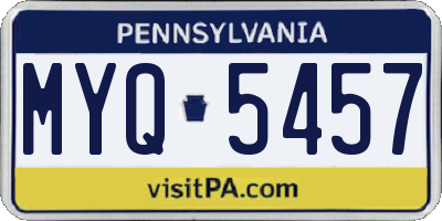 PA license plate MYQ5457