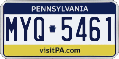 PA license plate MYQ5461