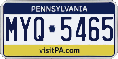 PA license plate MYQ5465