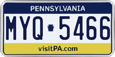PA license plate MYQ5466