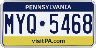 PA license plate MYQ5468