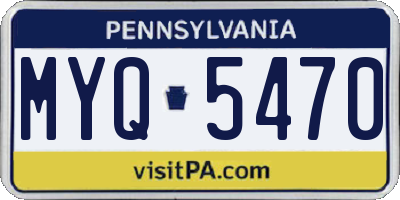 PA license plate MYQ5470