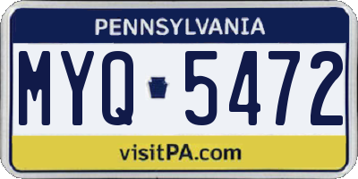 PA license plate MYQ5472