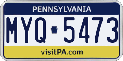 PA license plate MYQ5473