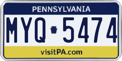 PA license plate MYQ5474