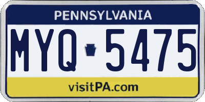 PA license plate MYQ5475