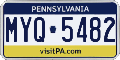 PA license plate MYQ5482