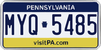 PA license plate MYQ5485