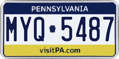 PA license plate MYQ5487