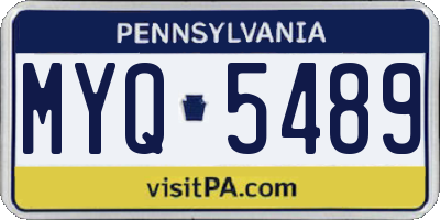 PA license plate MYQ5489
