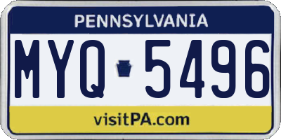 PA license plate MYQ5496