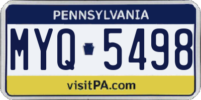PA license plate MYQ5498