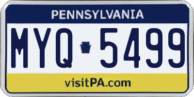 PA license plate MYQ5499