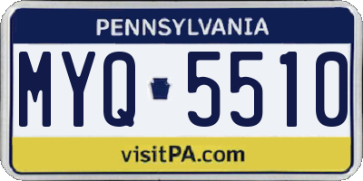 PA license plate MYQ5510