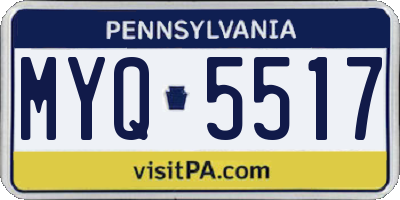 PA license plate MYQ5517