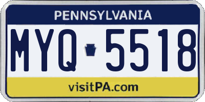 PA license plate MYQ5518
