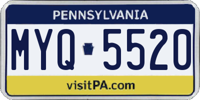 PA license plate MYQ5520