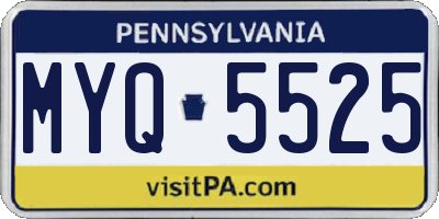 PA license plate MYQ5525