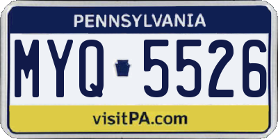 PA license plate MYQ5526