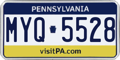 PA license plate MYQ5528