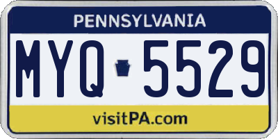 PA license plate MYQ5529