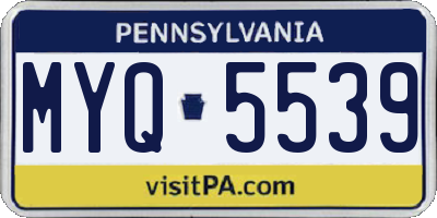 PA license plate MYQ5539