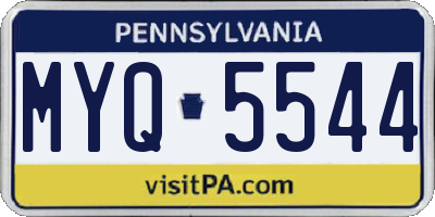 PA license plate MYQ5544