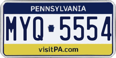 PA license plate MYQ5554
