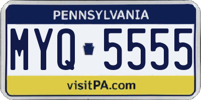 PA license plate MYQ5555