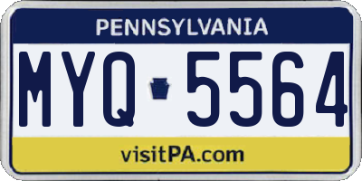 PA license plate MYQ5564