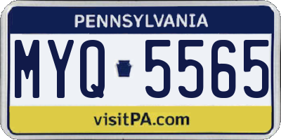 PA license plate MYQ5565