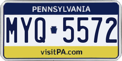 PA license plate MYQ5572