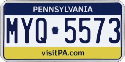 PA license plate MYQ5573