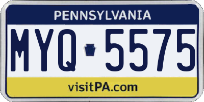 PA license plate MYQ5575