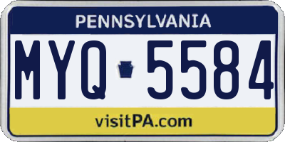 PA license plate MYQ5584