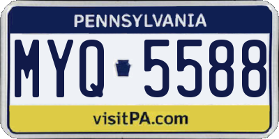 PA license plate MYQ5588